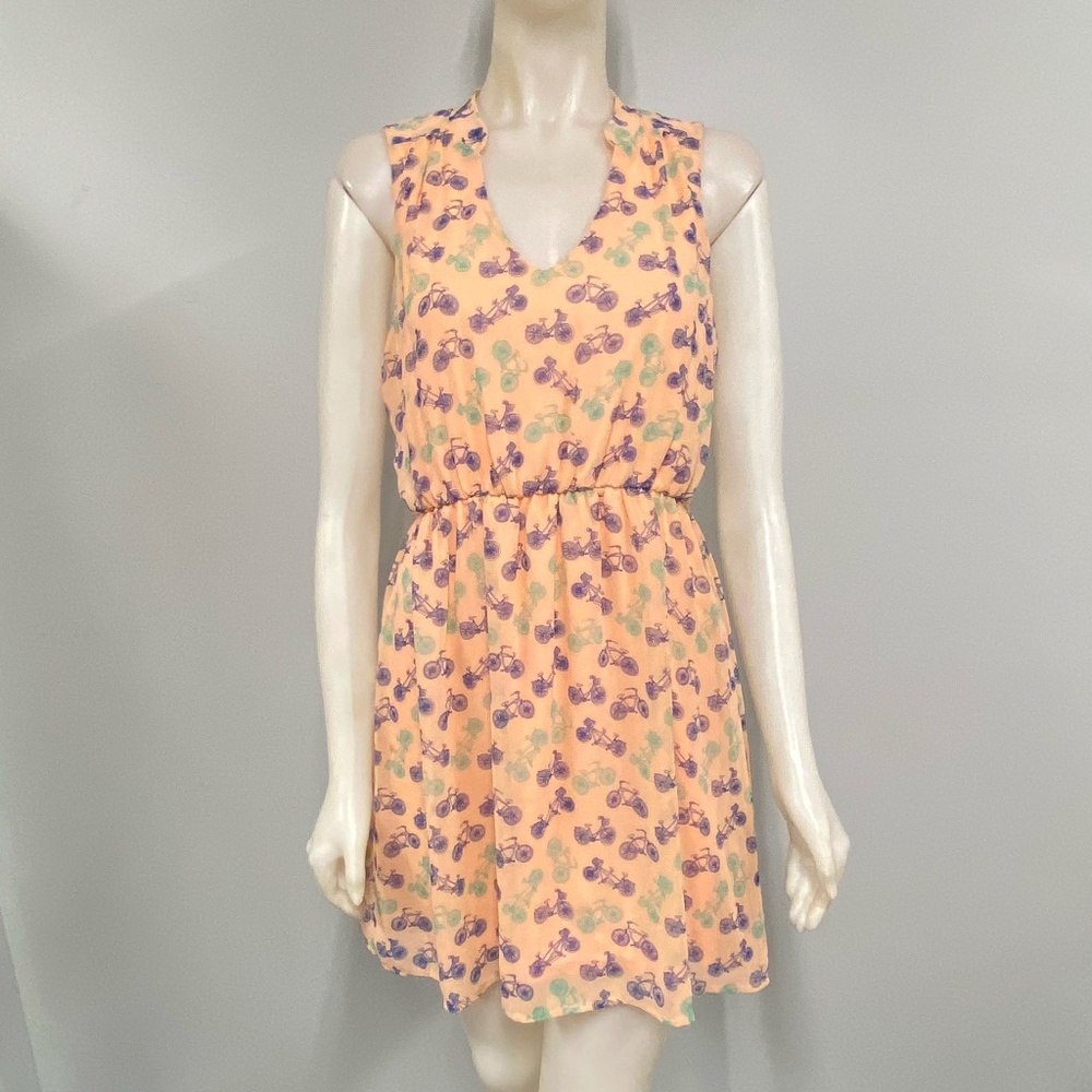 Hello Miss Bicycles Bike Strapless Dress size M